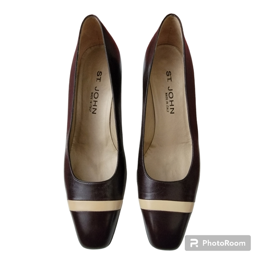 Brown and Cream St. John Heels, Size 9.5 S/AA